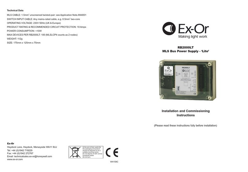 Exor RB2000LT Installation and commissioning instructions