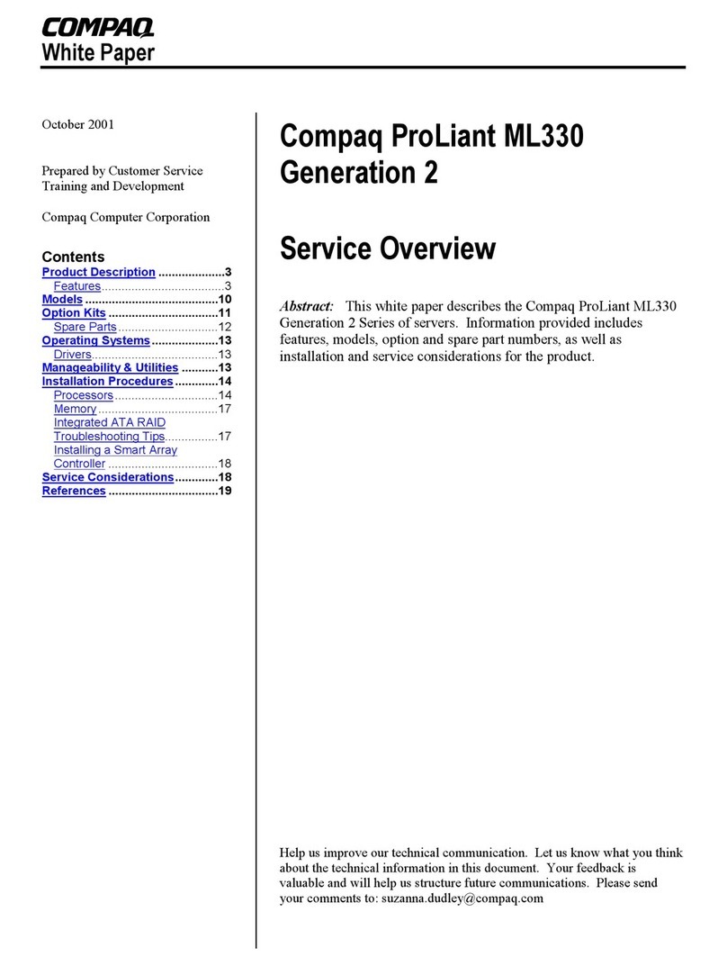 Compaq ML330 - ProLiant - G3 Quick reference guide