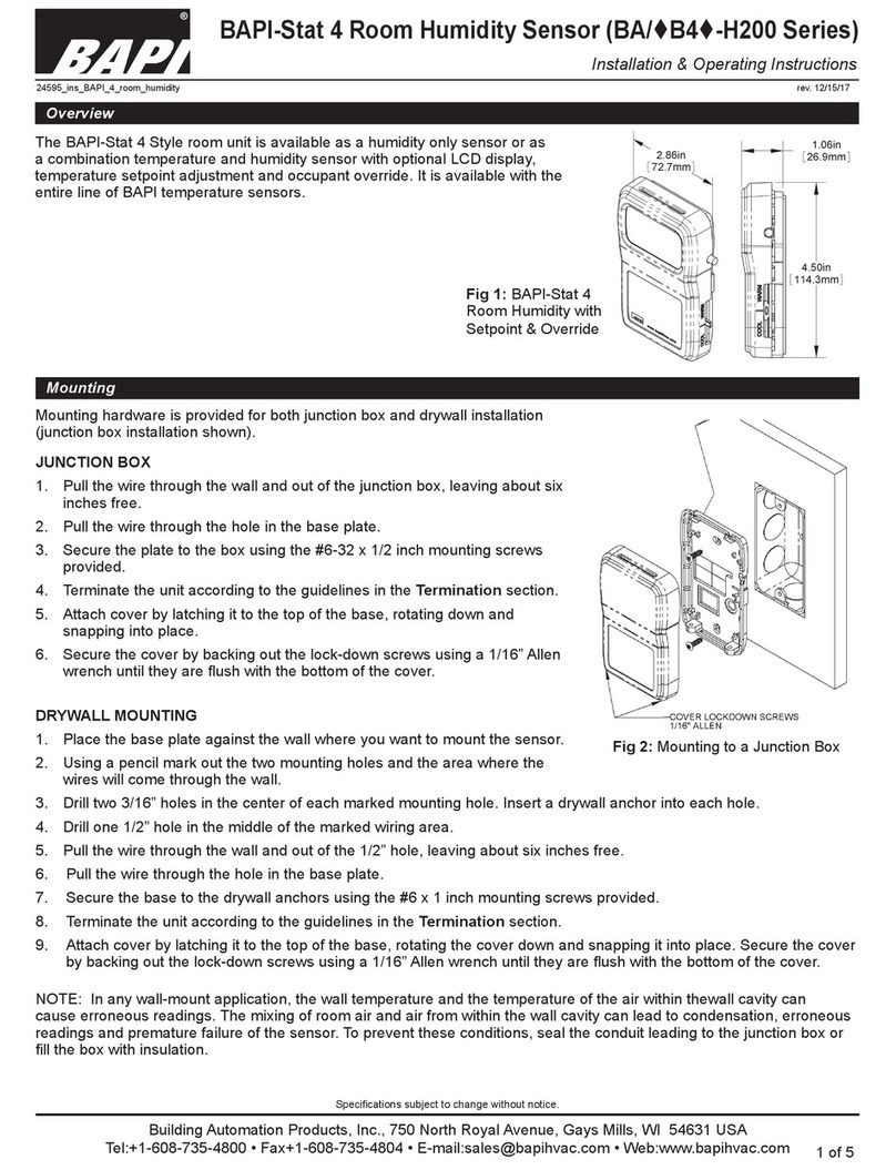 BAPI BA-H200 Series Manual