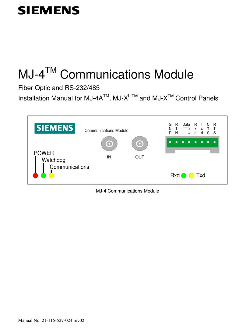Siemens MJ-4 Series installation manual