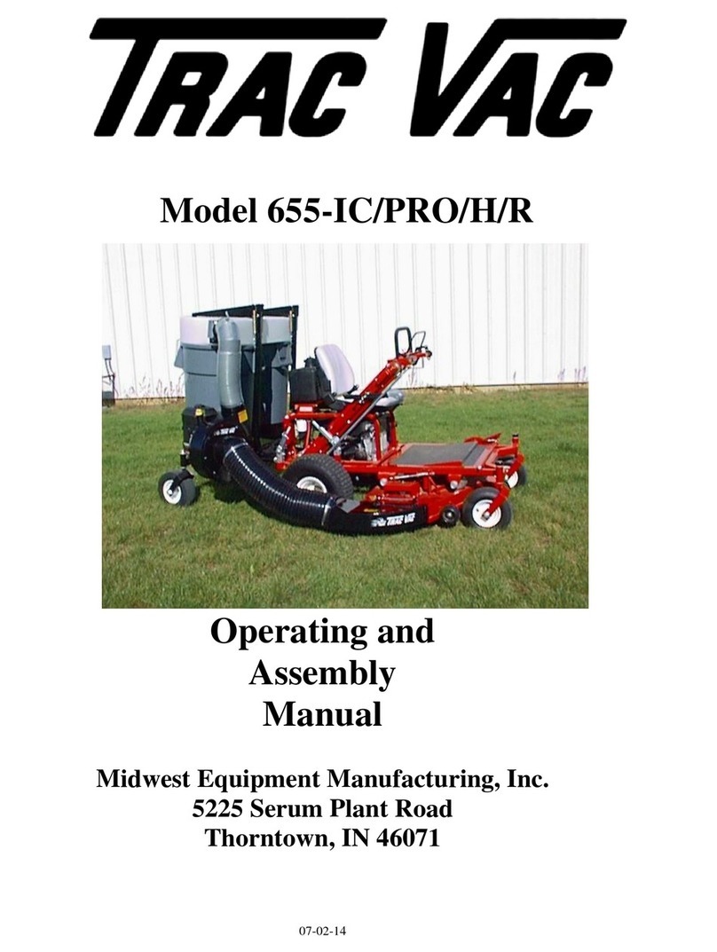 Midwest Equipment Manufacturing Trac Vac 655-IC Operating and assembly manual