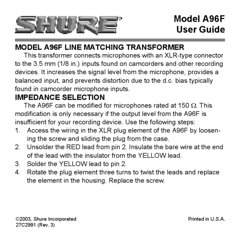 Shure A96F User manual
