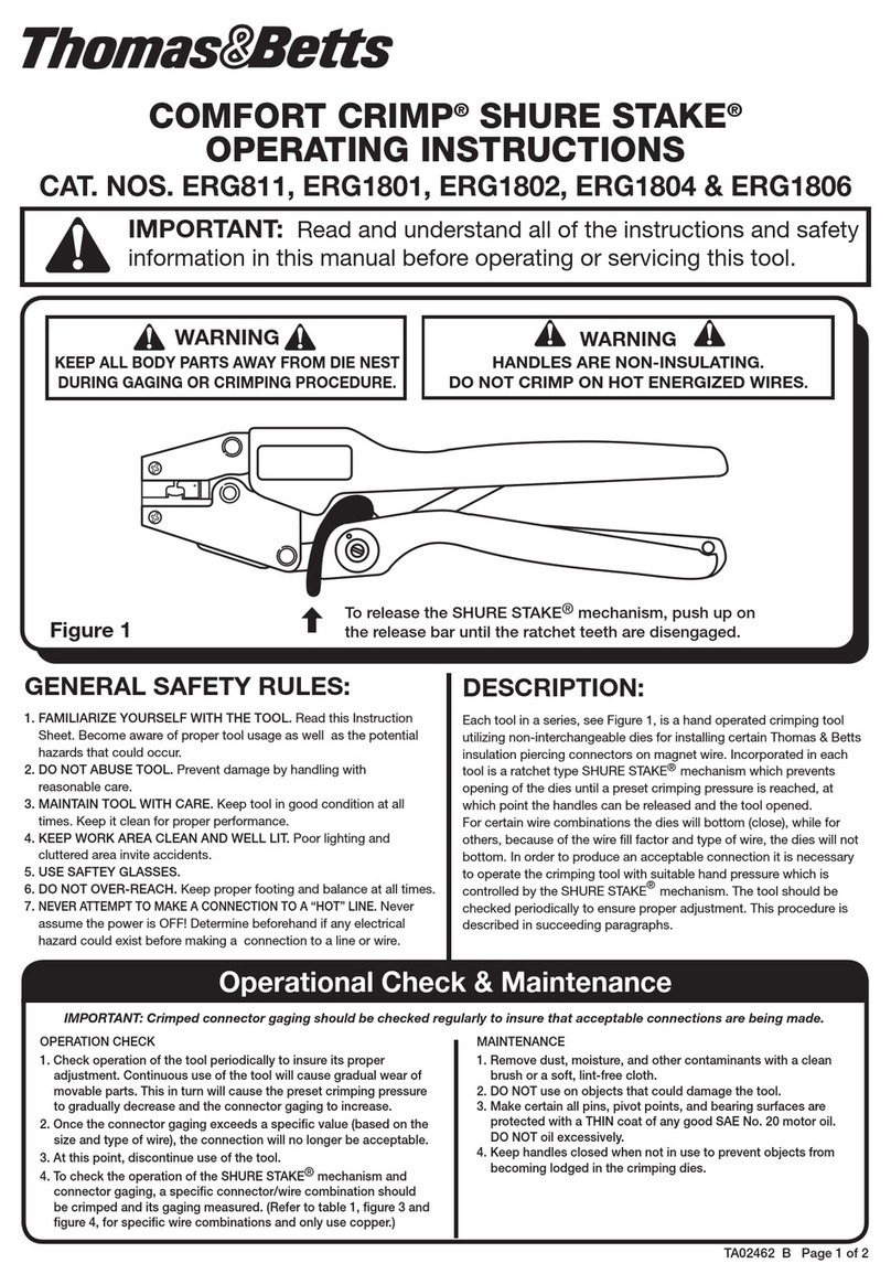 Thomas&Betts COMFORT CRIMP SHURE STAKE ERG1802 operating instructions