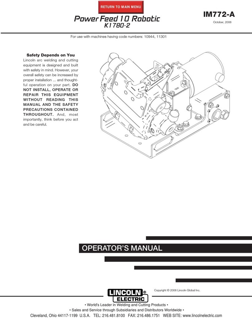 Lincoln Electric Power Feed 10 Robotic K1780-2 Operator's manual