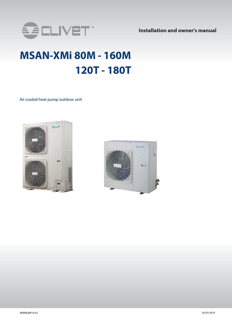 CLIVET MSAN-XMi 140M Installation instructions