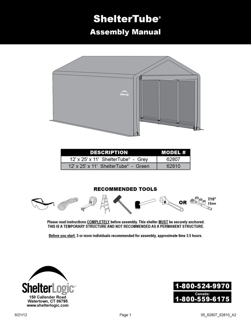 ShelterLogic ShelterTube 62807 Assembly manual