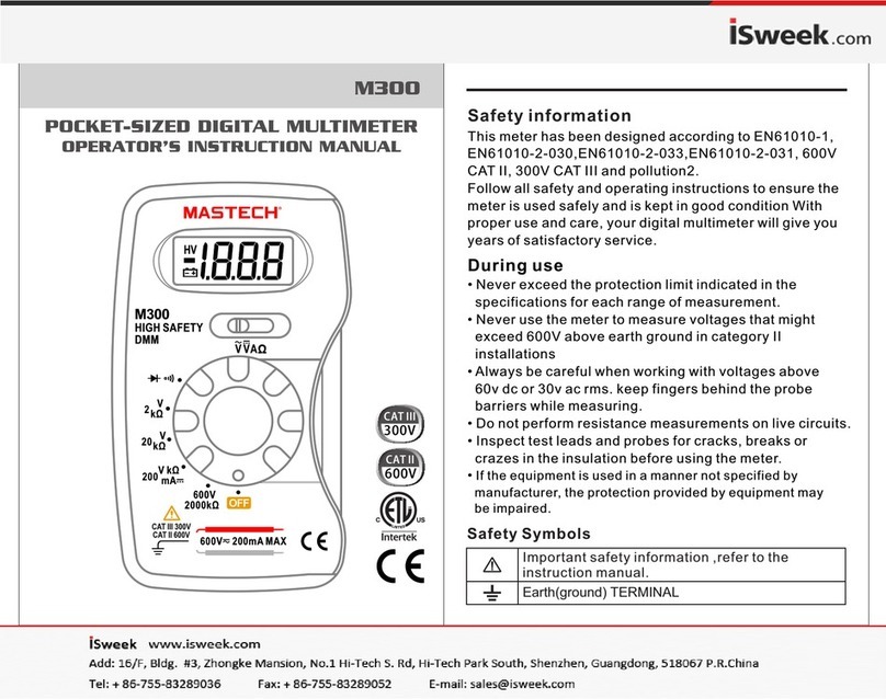 isweek M300 Operator's instruction manual