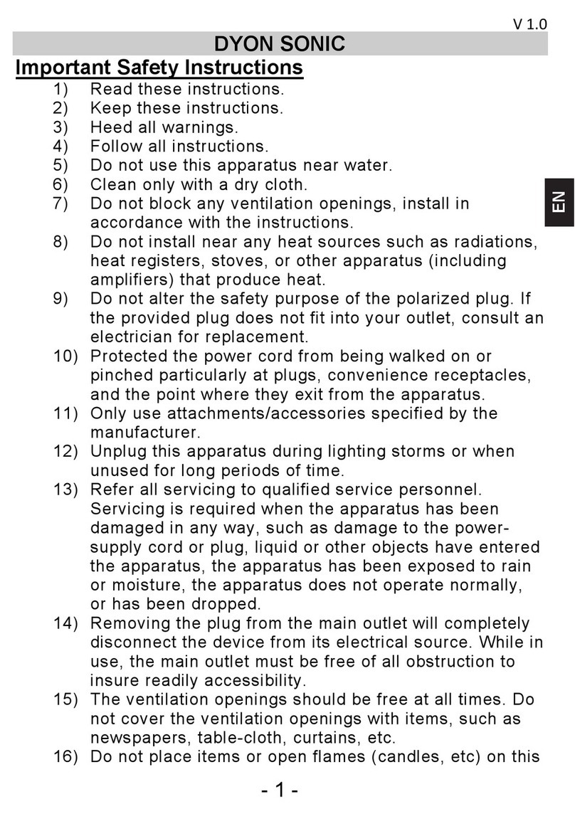 Dyon SONIC operating manual