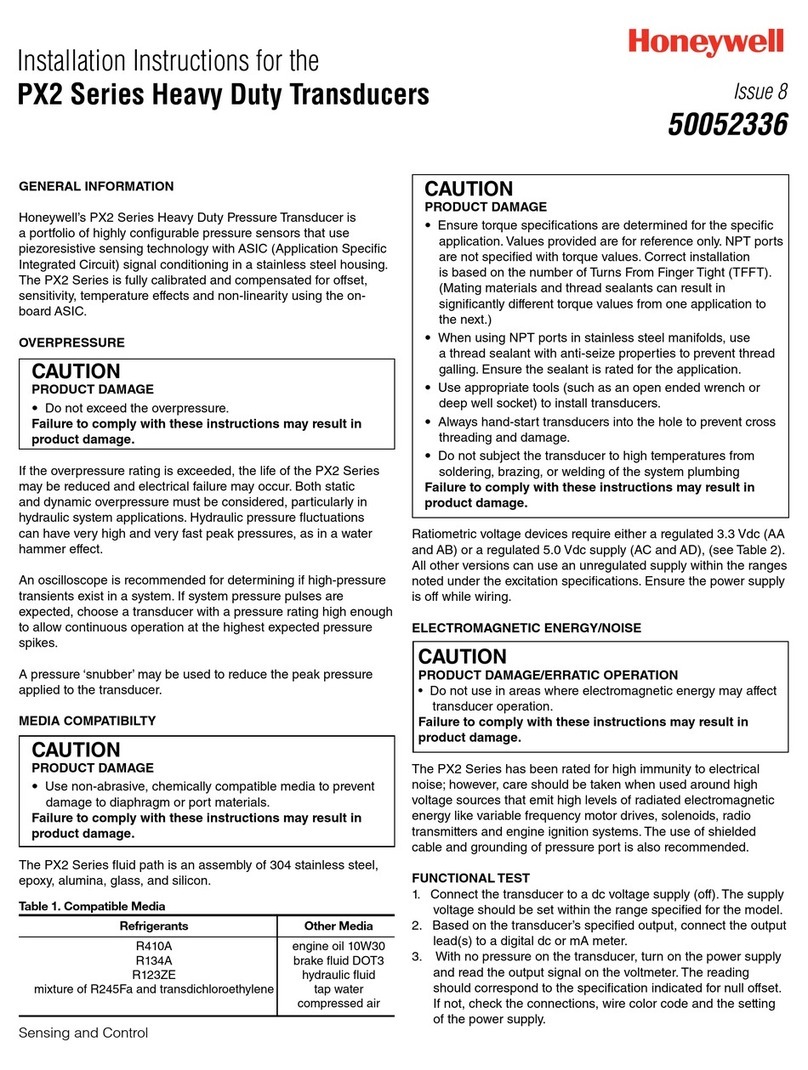 Honeywell PX2 Series installation instructions Honeywell PX2 Series installation instructions