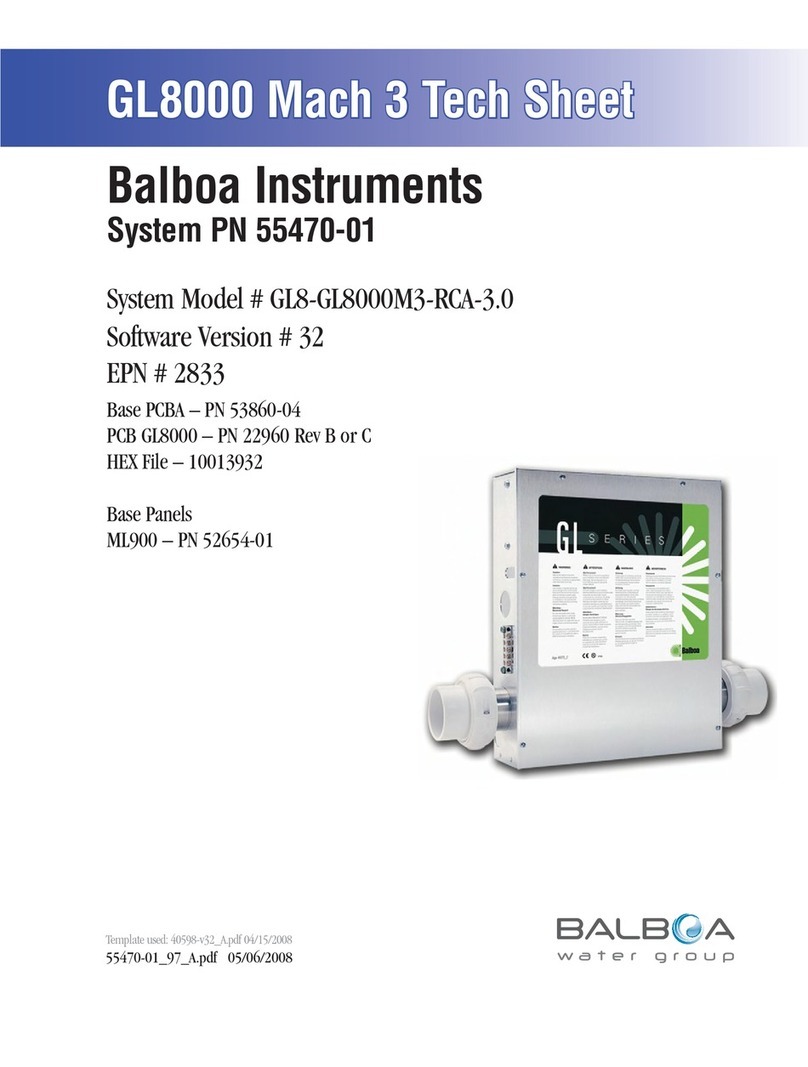 Balboa Instruments GL8000 Mach 3 Tech sheet