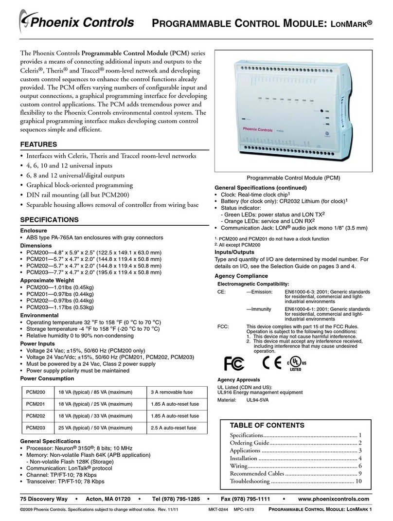 Phoenix Controls PCM Series manual Phoenix Controls PCM Series manual