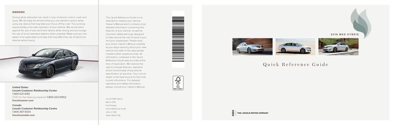 Lincoln MKZ HYBRID 2016 User manual