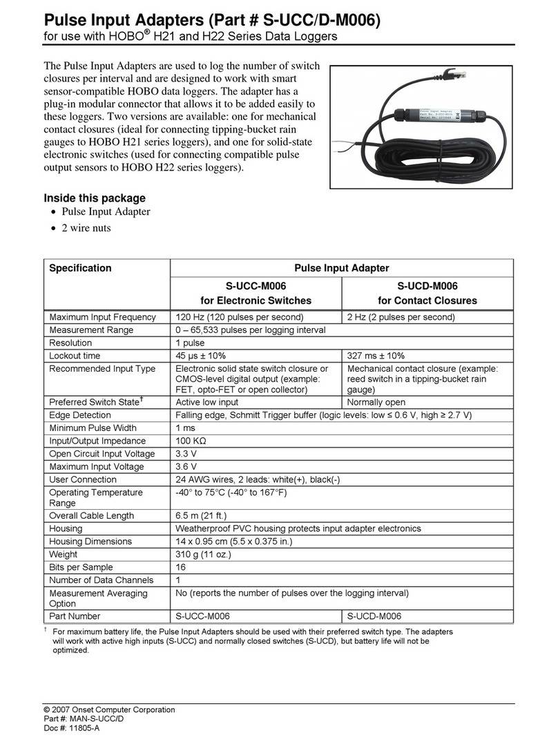 Onset Computer Corporation S-UCC-M006 quick start guide Onset Computer Corporation S-UCC-M006 quick start guide