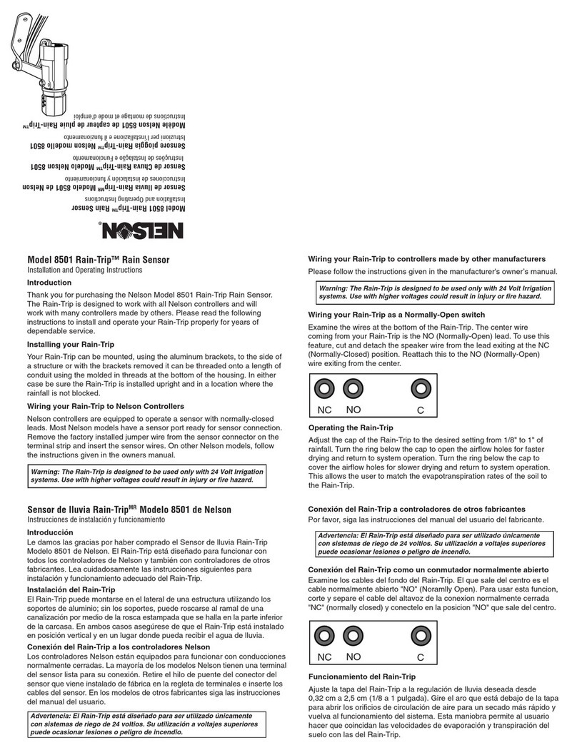 Nelson Rain-Trip 8501 Installation and operating instructions
