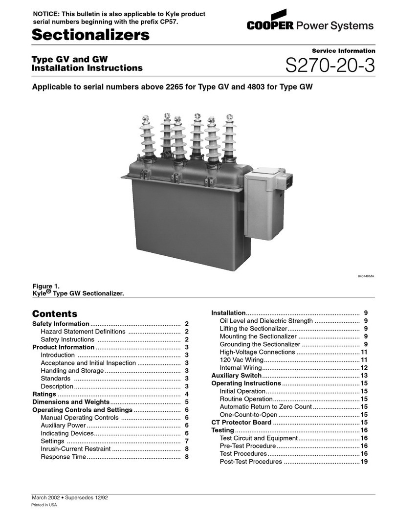 Cooper Power Systems Kyle GV installation instructions