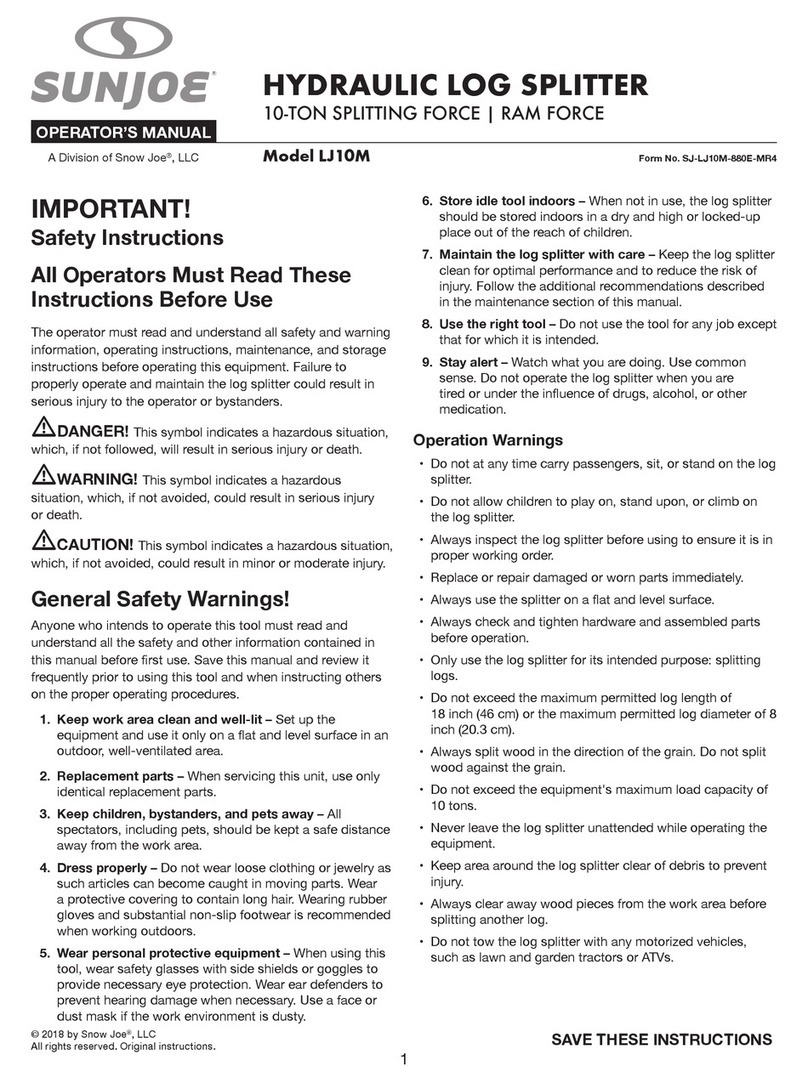SNOWJOE Sunjoe LJ10M Operator's manual