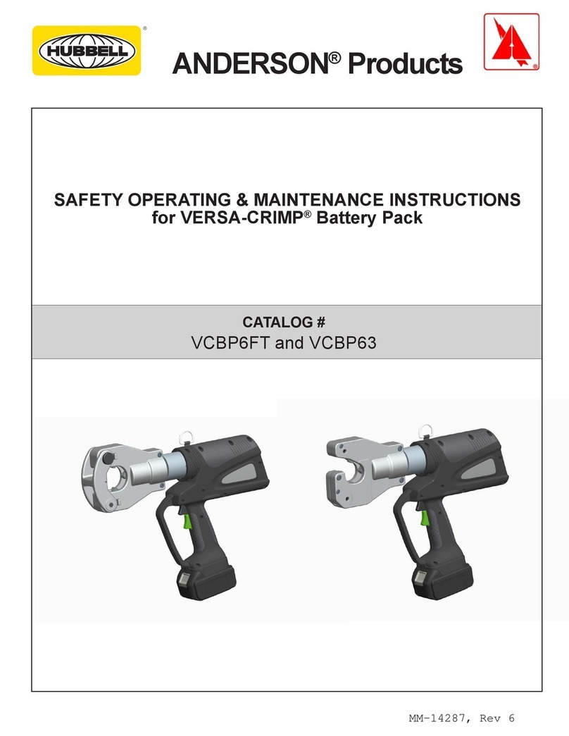 Hubbell ANDERSON VERSA-CRIMP VCBP6FT Operating & maintenance instructions