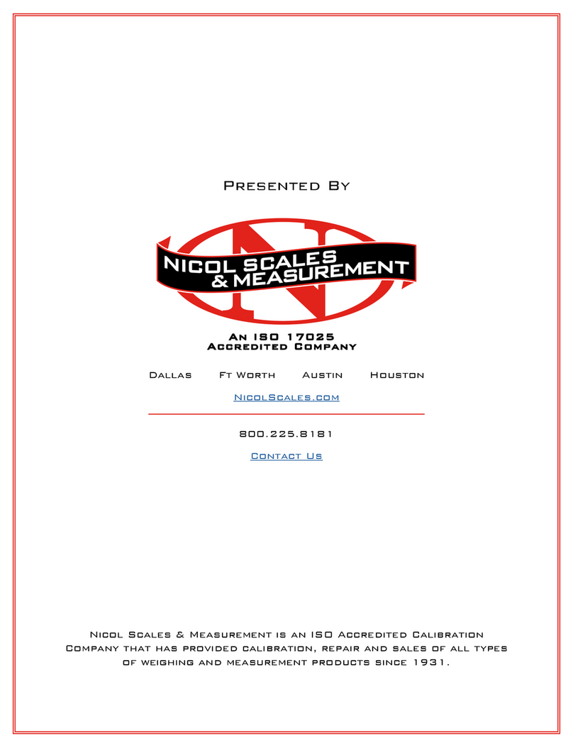 Nicol Scales & Measurement LoadRunner Series Installation & service manual Nicol Scales & Measurement LoadRunner Series Installation & service manual