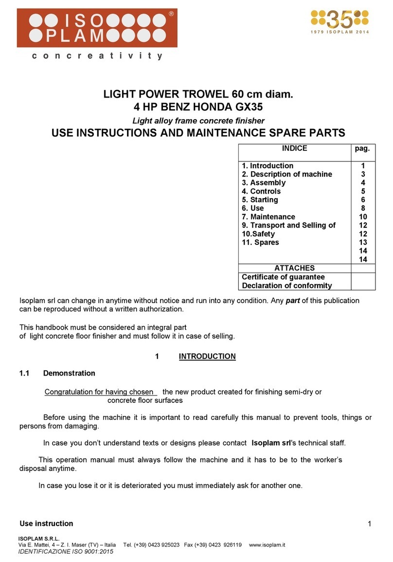 Isoplam L030004 Use instructions and maintenance spare parts