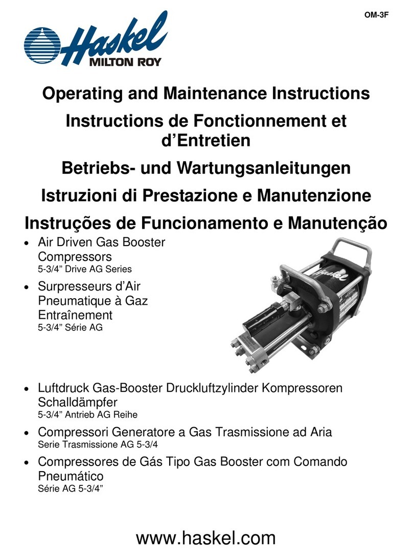 Haskel 5-3/4" Drive AG Series Operating and maintenance instructions