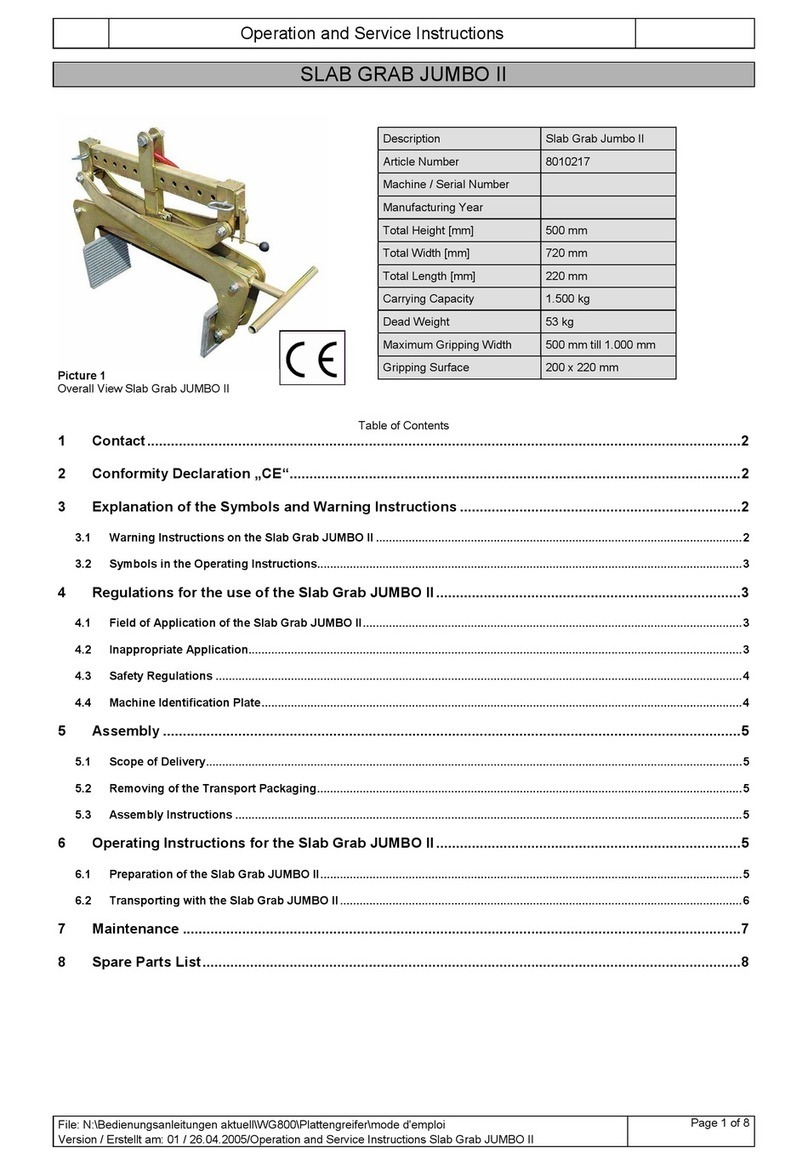 weha SLAB GRAB JUMBO II Operation and service instructions
