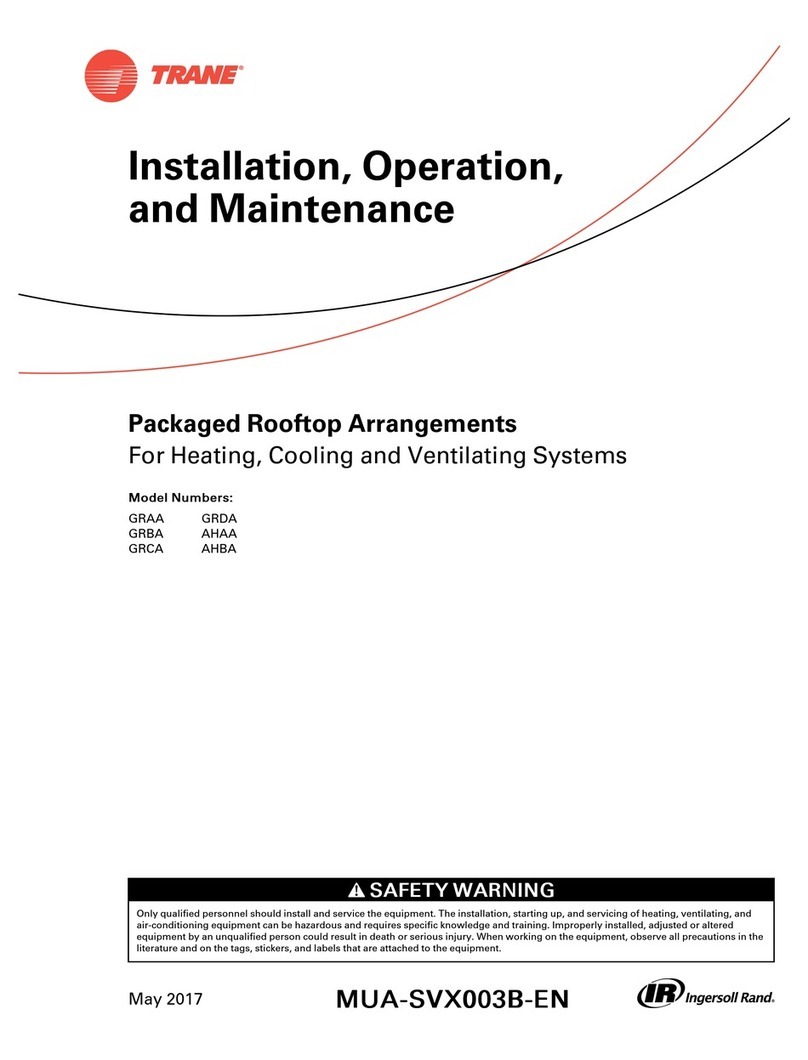 Trane GRAA Installation and operating instructions