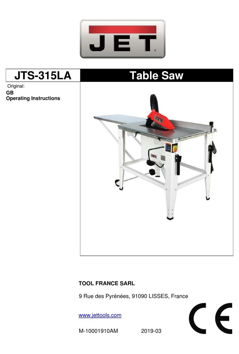 Jet JTS-315LA operating instructions