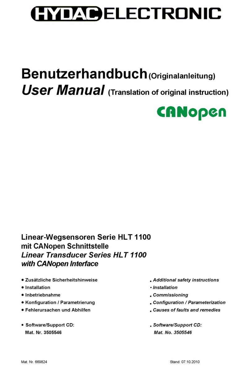 Hydac HLT 1100 Series user manual