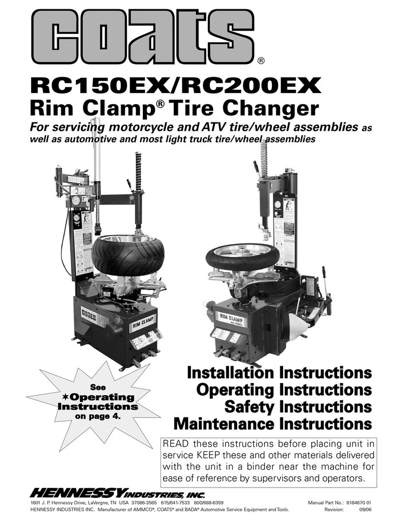 HENNESSY INDUSTRIES Coats Rim Clamp RC150EX User manual