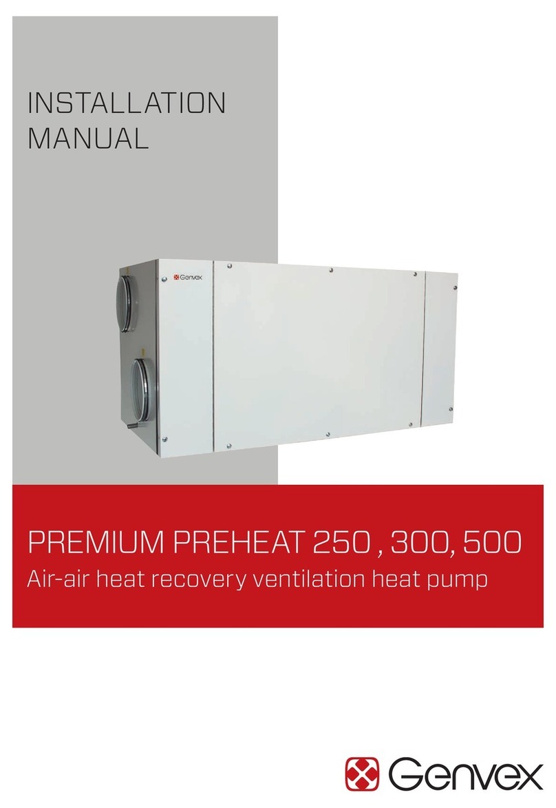 Genvex PREMIUM PREHEAT 250 installation manual