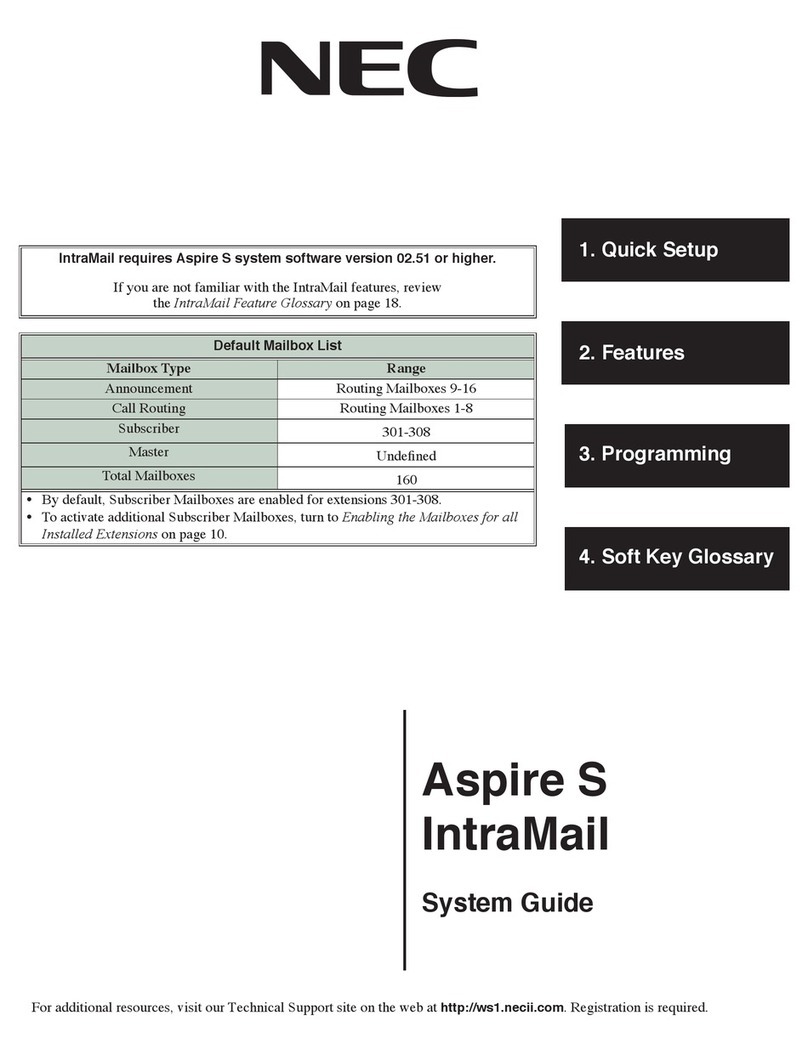 NEC Aspire S IntraMail Parts list manual NEC Aspire S IntraMail Parts list manual