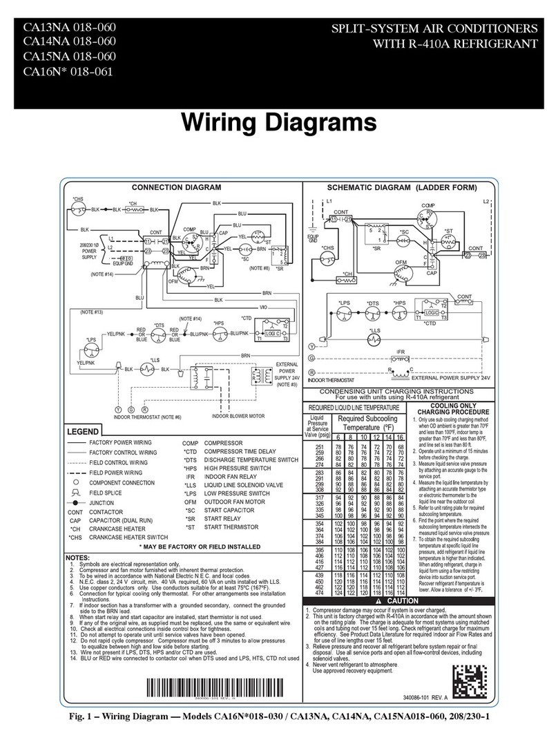 Carrier CA13NA 018-060 Quick start guide