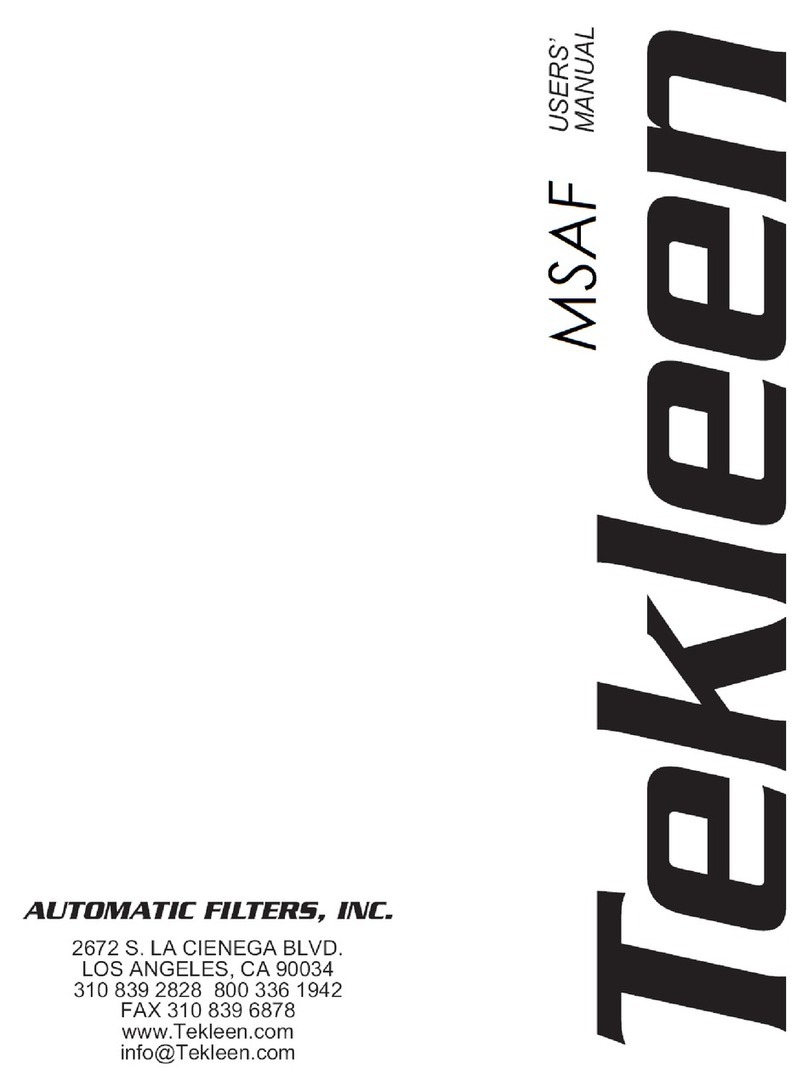 Automatic Filters Tekleen MSAF user manual