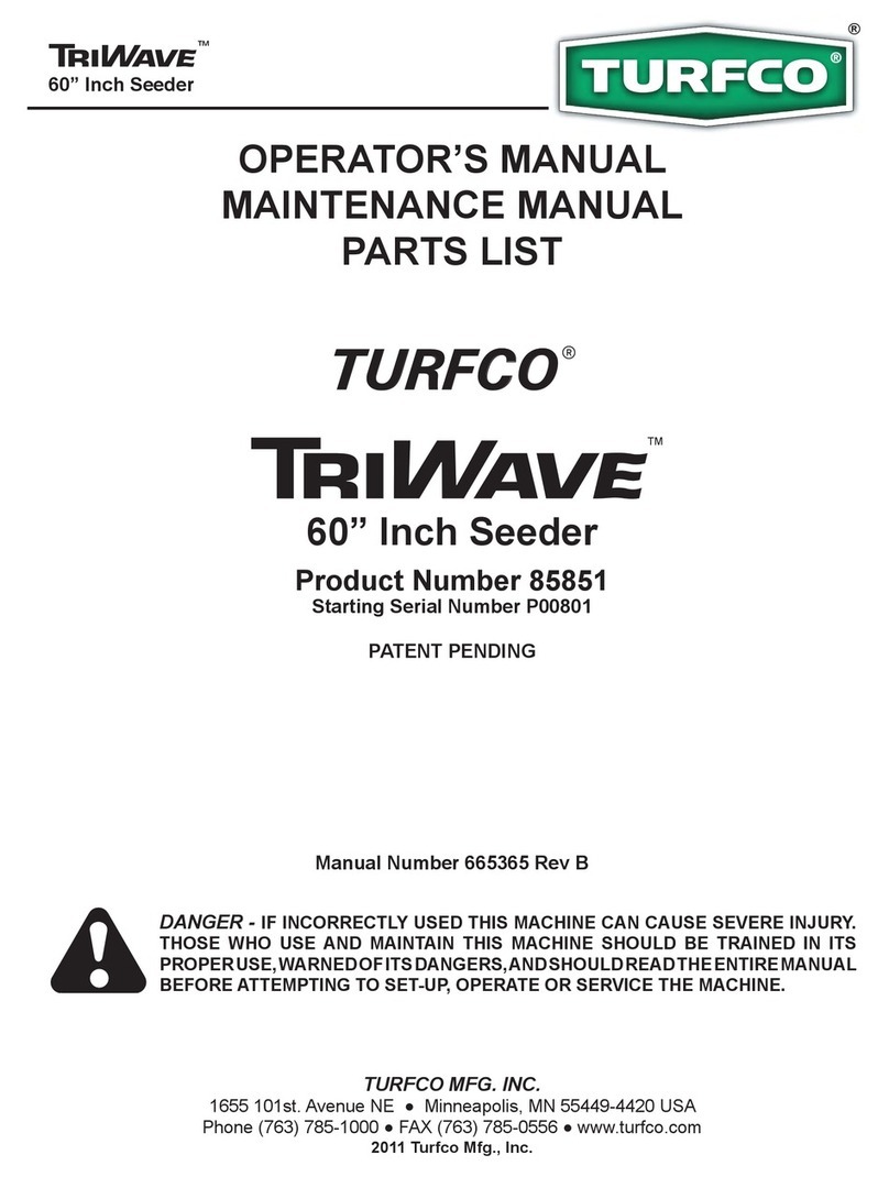 TURFCO TriWave 85851 Operator, maintenance and parts manual