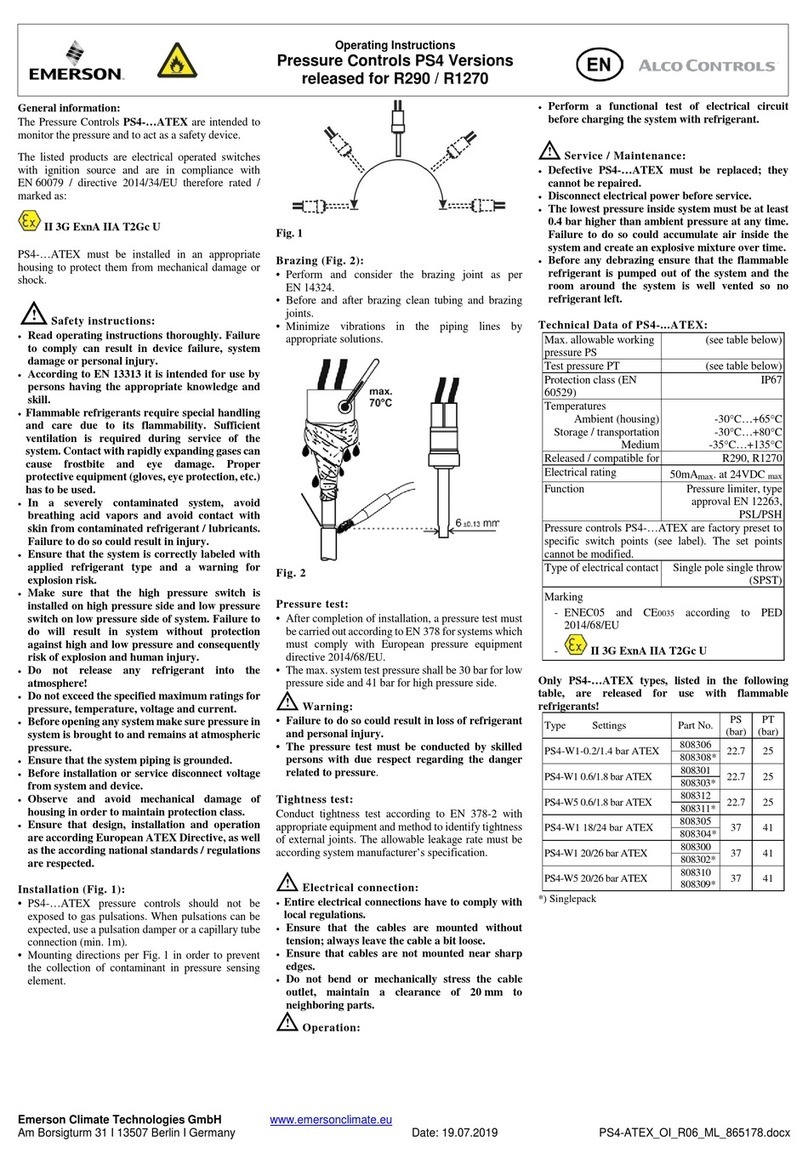 Emerson Alco Controls PS4 Series operating instructions