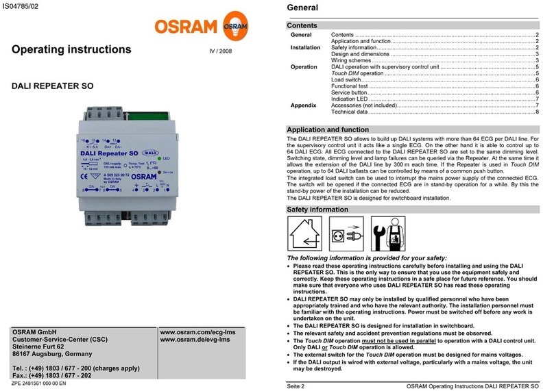 Osram DALI REPEATER SO operating instructions
