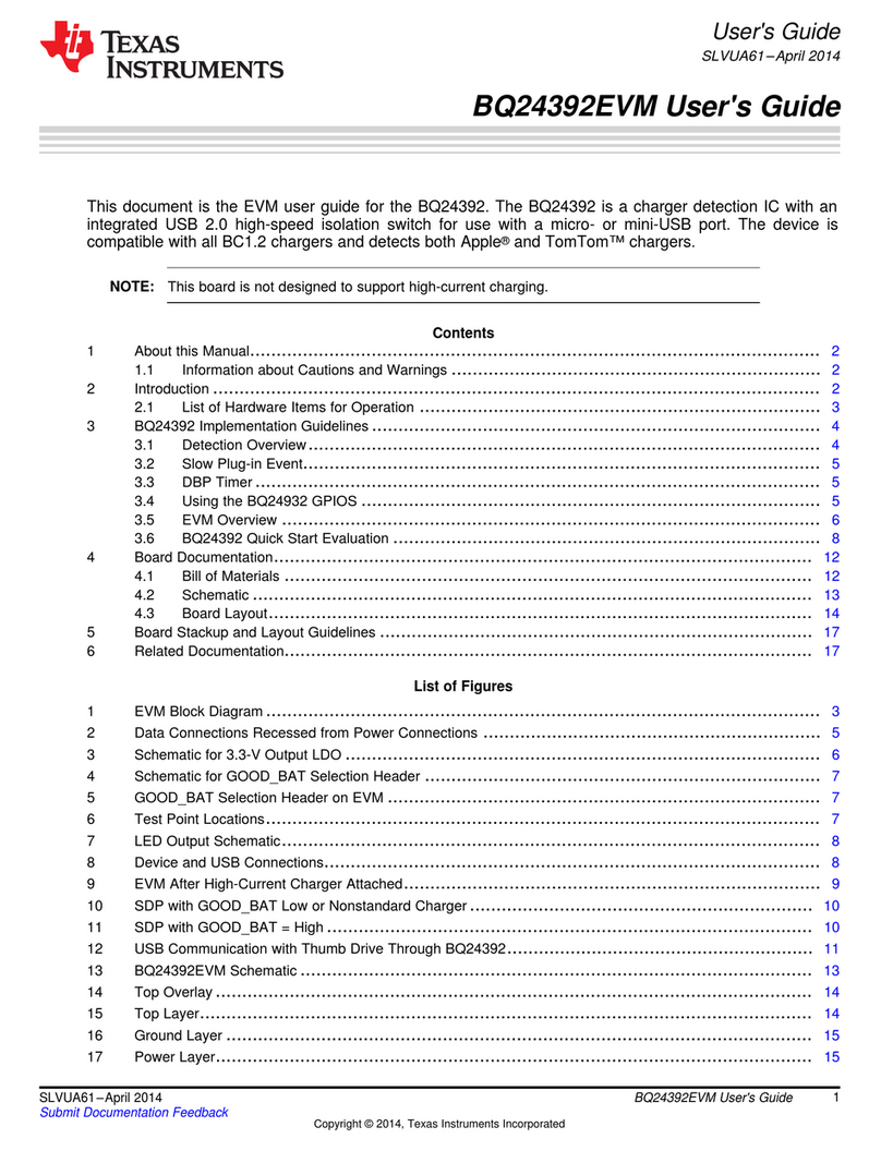 Texas Instruments BQ24392EVM User manual