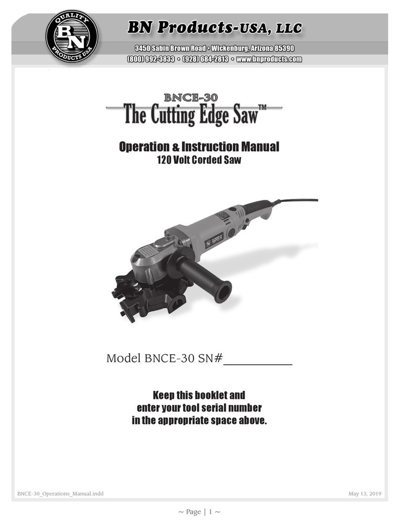 BN Products The Cutting Edge Saw BNCE-30 Operation & instruction manual