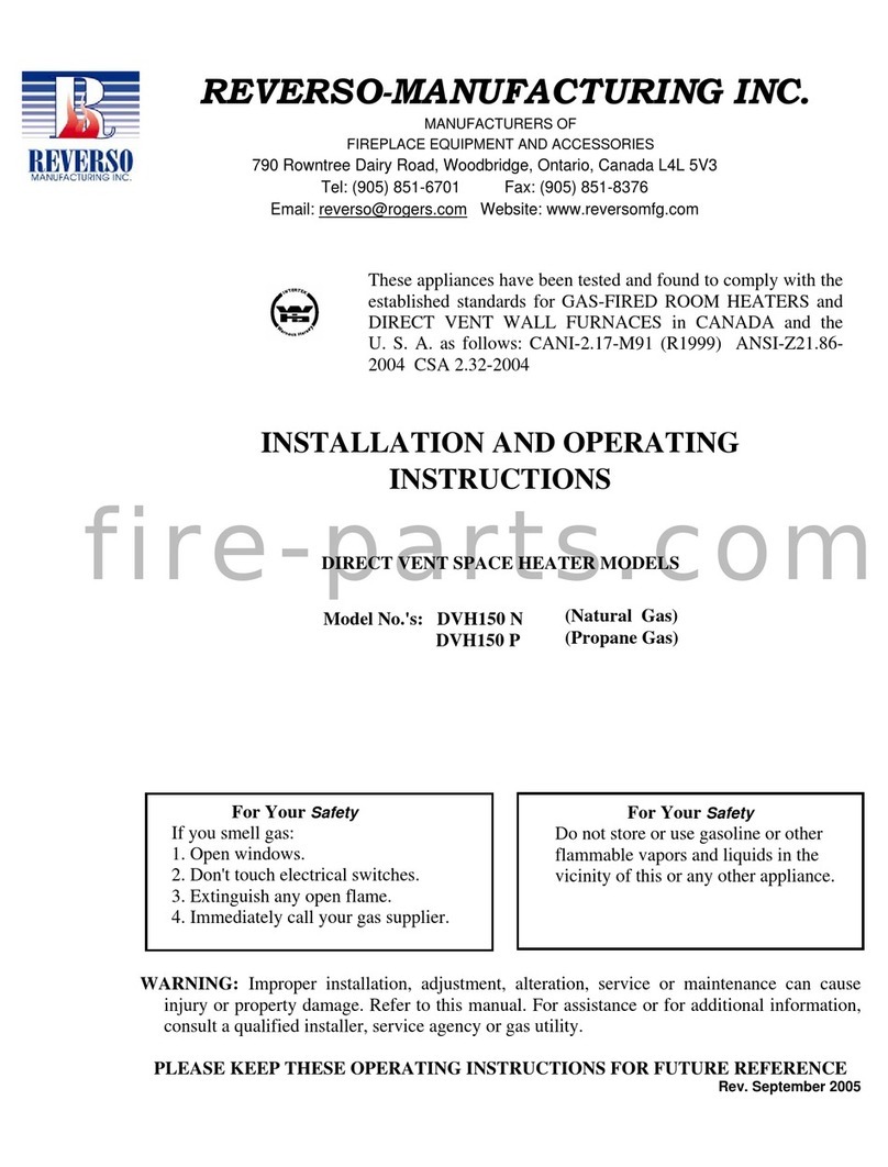 REVERSO-MANUFACTURING DVH150 N Installation and operating instructions REVERSO-MANUFACTURING DVH150 N Installation and operating instructions