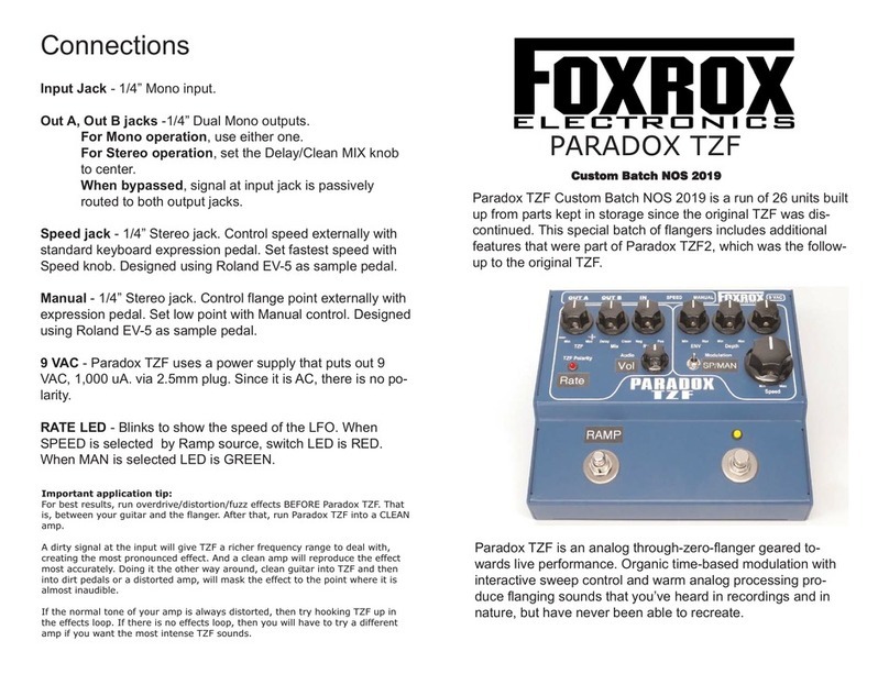 Foxrox Electronics PARADOX TZF Quick start gude