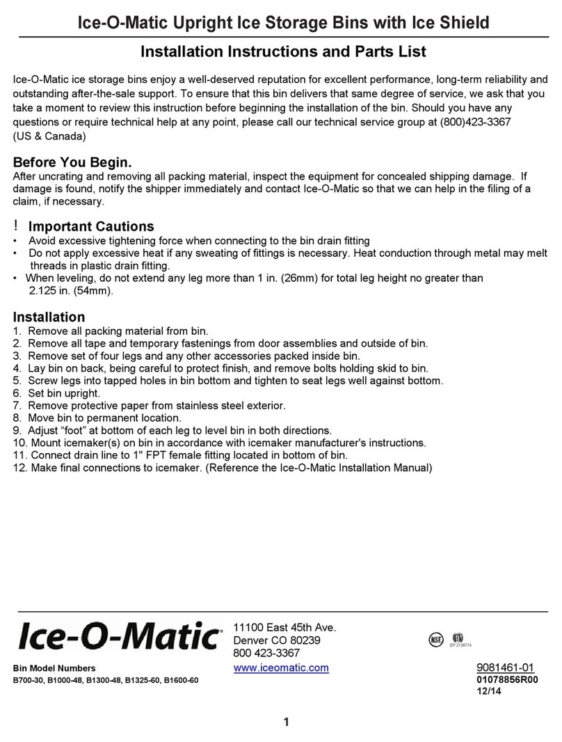 Ice-O-Matic B700-30 Installation instructions and parts list