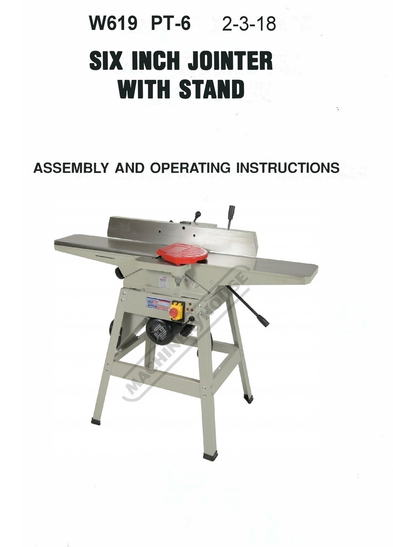 Hafco Woodmaster PT-6 Assembly and operating instructions