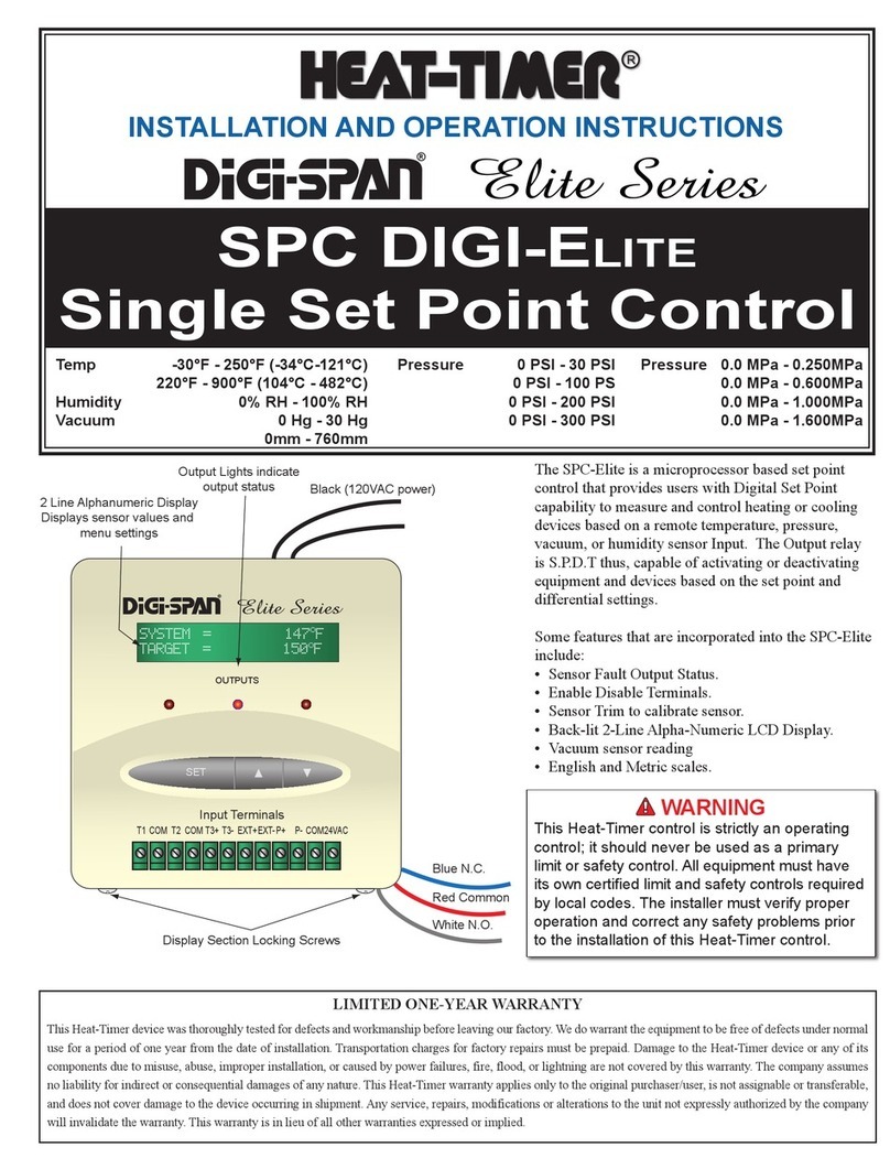 heat-timer DiGi-SPAN Elite Series User manual