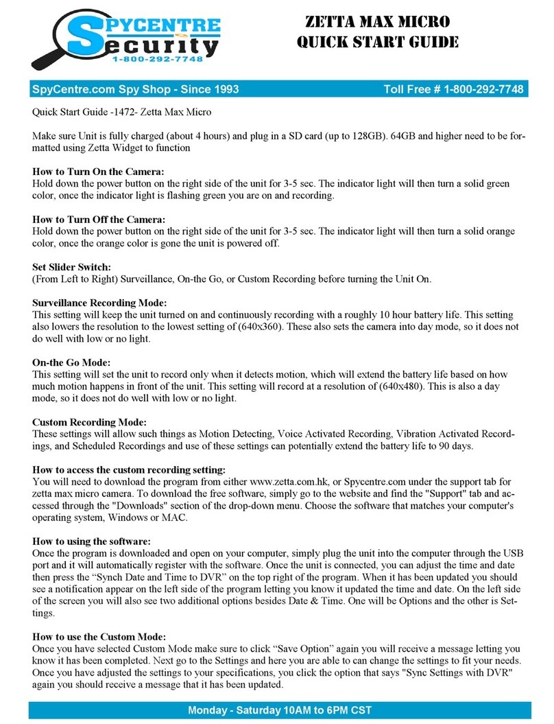 Spycentre Security Zetta Max Micro User manual