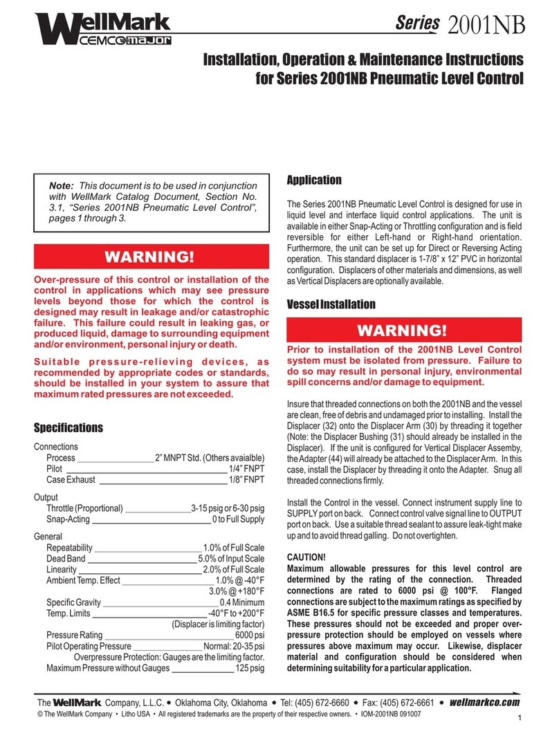 WellMark 2001NB Series Installation, operation & maintenance instructions