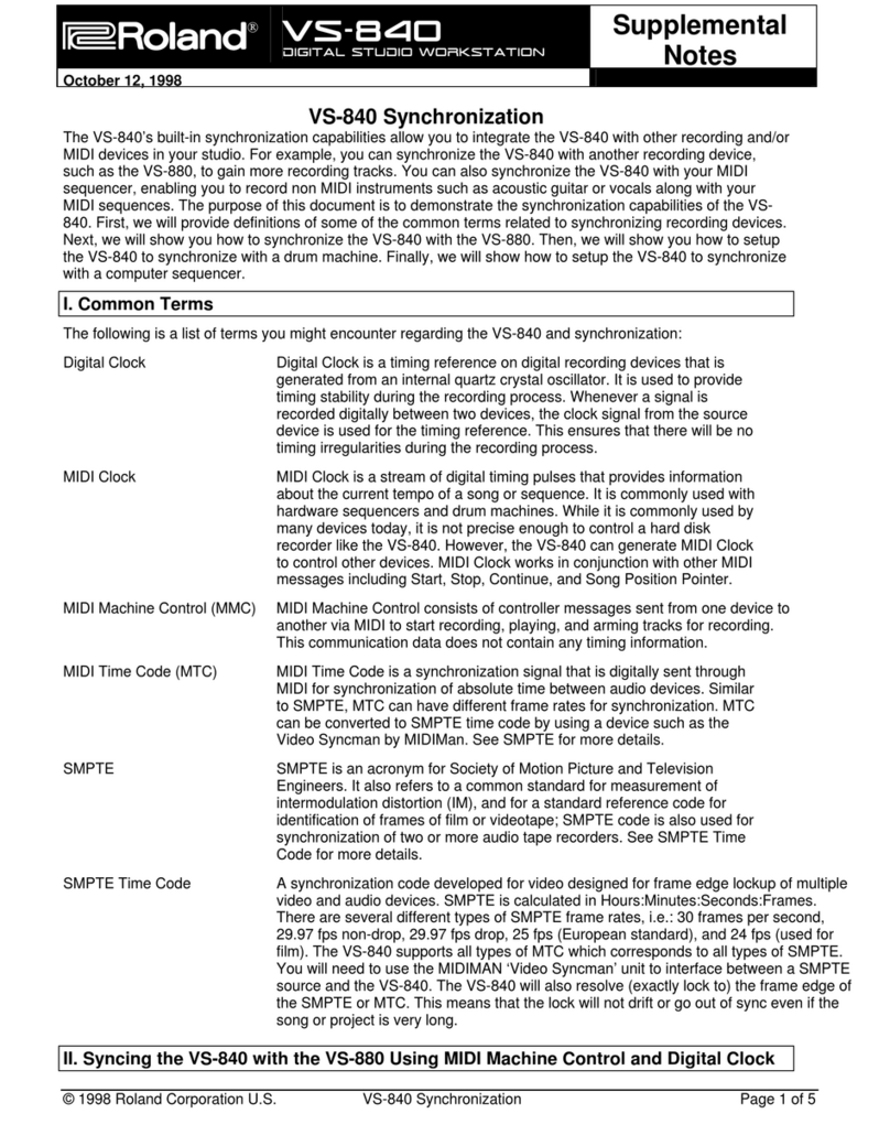 Roland V-Sudio VS-840 Owner's manual