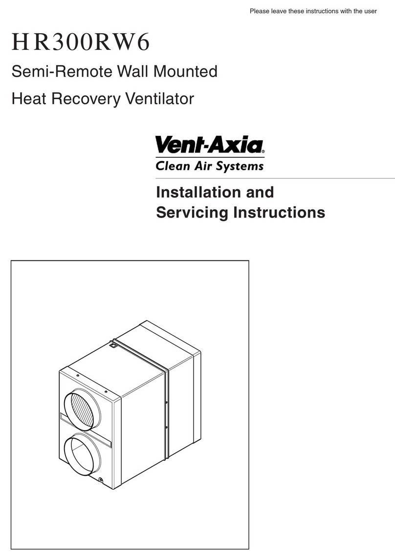 Vent-Axia HR300RW6 Operating, installation and servicing instructions
