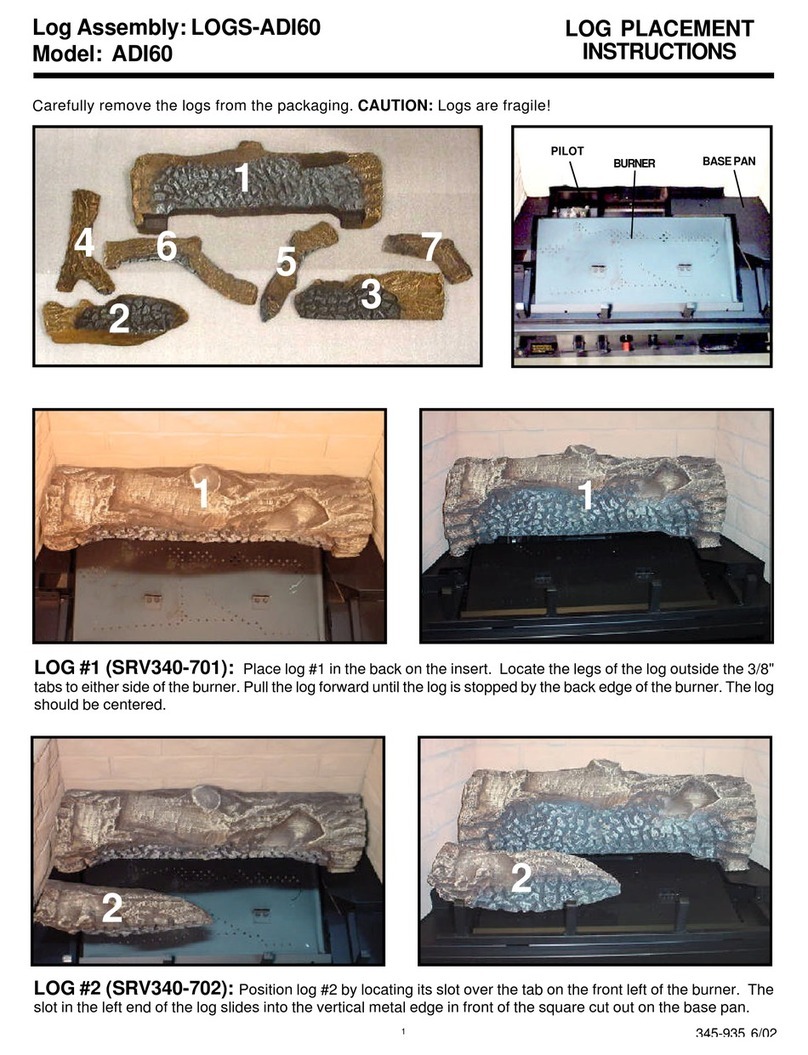 Heatilator ADI60 Log Placement Instructions Heatilator ADI60 Log Placement Instructions