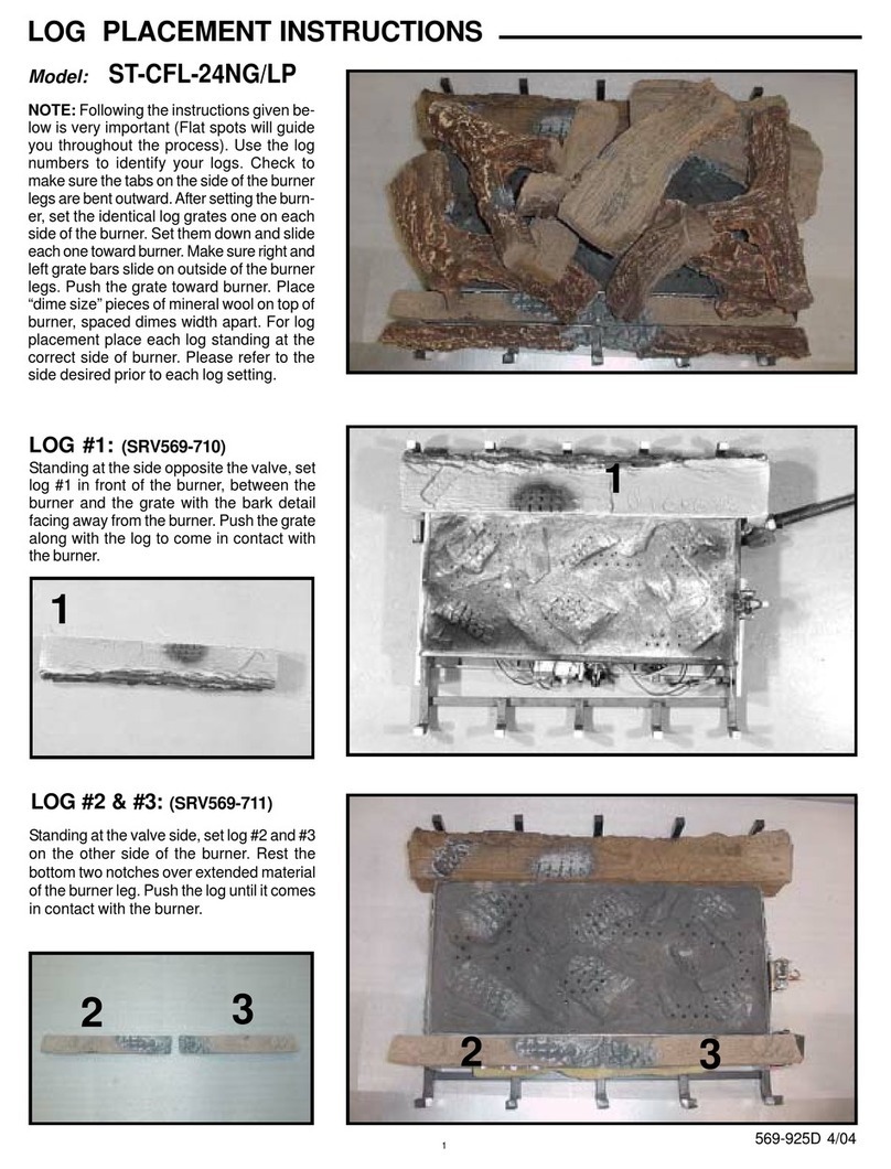 Heatilator ST-CFL-24NG Log Placement Instructions