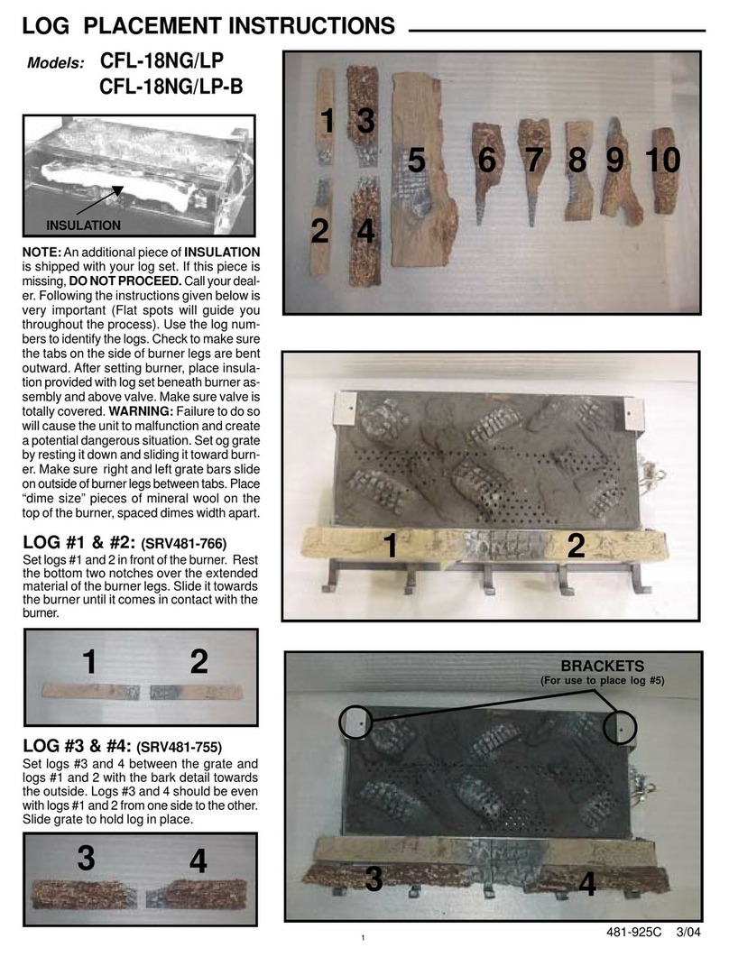 Heatilator CFL-18NG Log Placement Instructions